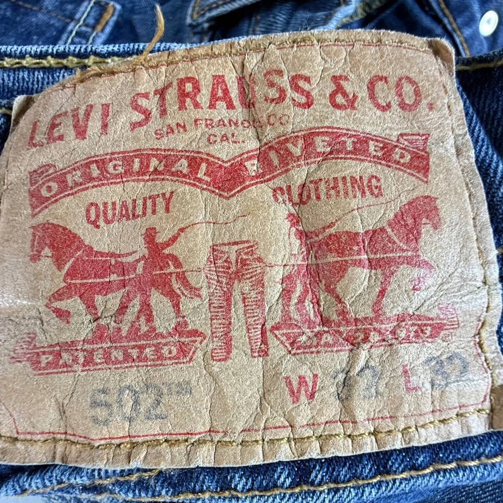 Levi‎ Strauss Co 502 Jeans Mens Blue Regular Fit Stretch Denim Waist 32